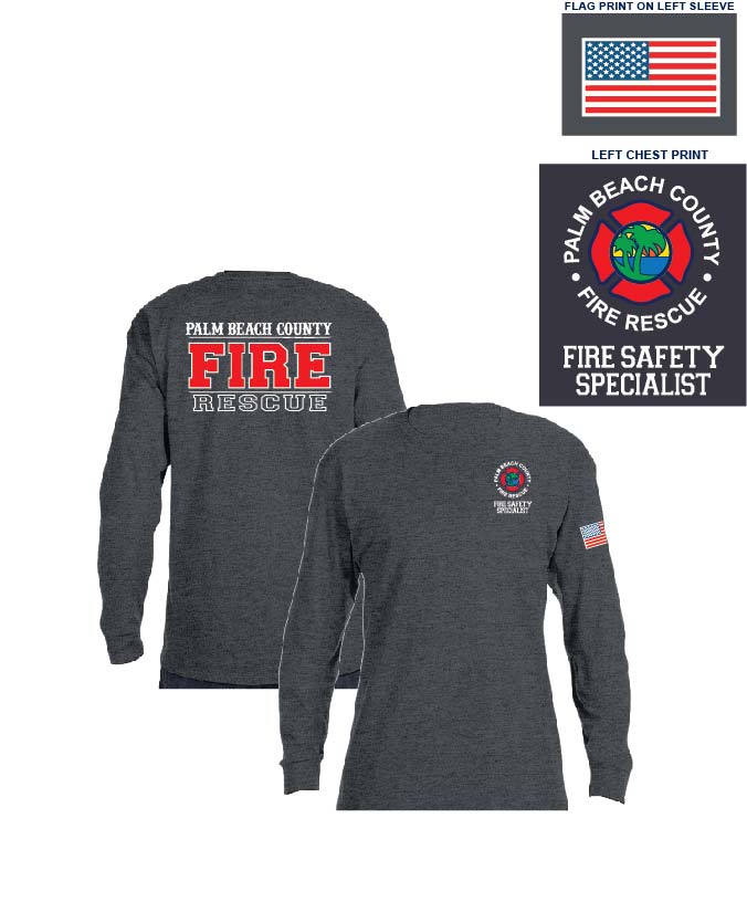 (FIRE SAFETY SPECIALIST) Gildan DryBlend® L/S T-Shirt, Dark Heat